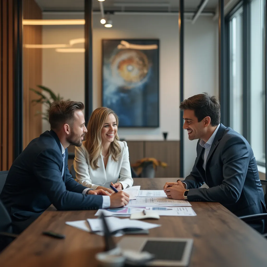Trabajo colaborativo en oficina